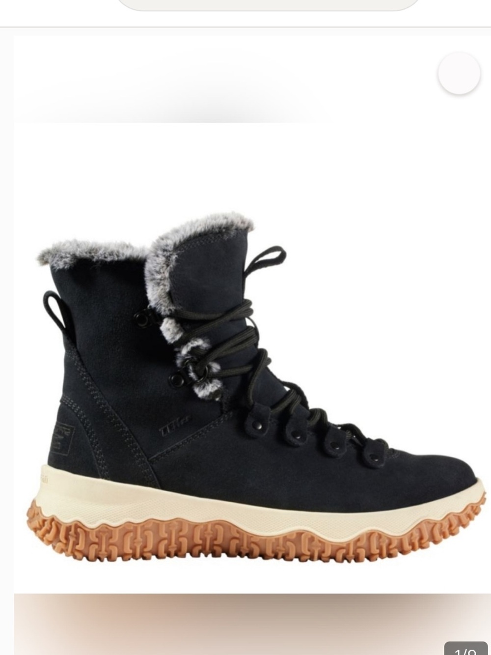 L.L. Bean Venture Suede Fur-Trim Lace-Up Winter Boot with Tan Sole